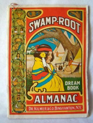 Vintage 1930s Swamp - Root Almanac Dr.  Kilmer Dream Book,  Great Graphics Owl Drugs
