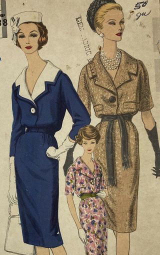 1960s Vogue Vintage Sewing Pattern 4118 Dress Bust 36
