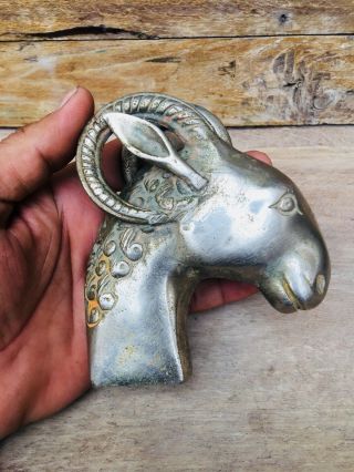 Antique Door Brass Handle Knob Sheep Head Shape Rare Door Handle