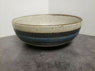 Vintage Japan Otagiri Horizon Blue Brown Stripe Stoneware 6 " Cereal Bowl