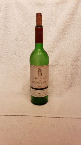 Chateau Latour Grand Vin Empty Bottle Vintage 1975 With Cork