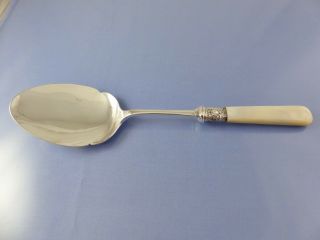 Mother Of Pearl Handle Large Serving Spoon By Levesley Brothers Sheffield