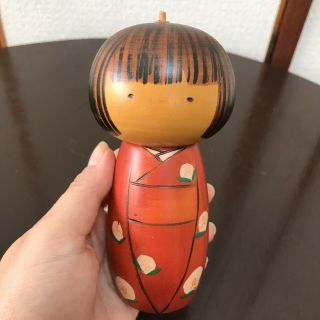 Japanese Vintage Kokeshi Doll Usaburo Wooden 5.  31 Inches 13.  5 Cm Jp Seller