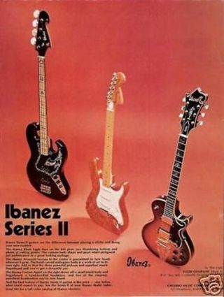 1975 Ibanez Series Ii Guitars & Basses Vintage Ad