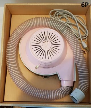 Vintage Mid - Century G.  E Home Hair Dryer With Reach In Bonnet