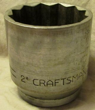 Vintage Craftsman V 2 " 12 Point Socket,  3/4 " Drive,  2.  7 " Long,  Sae,  - Vg