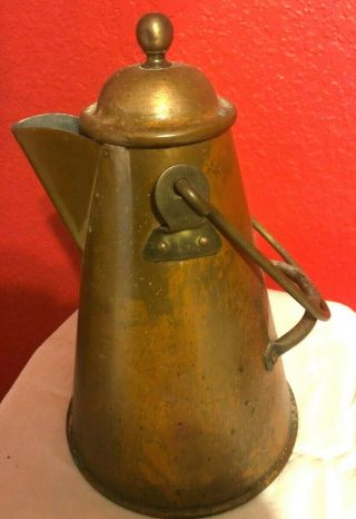 Antique Vintage Copper Campfire Cowboy Coffee Pot With 2 Handles