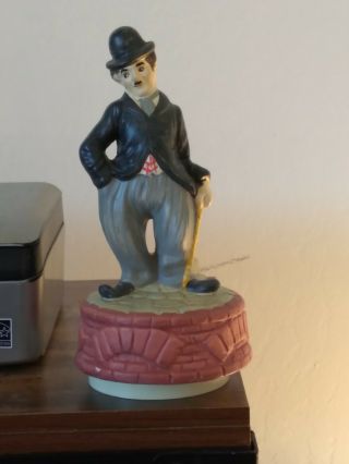 Vintage Charlie Chaplin Rotating Wind Up Musical Figurine