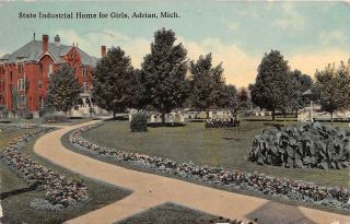 Adrian Mi 1907 - 13 View Of The State Industrial Home For Girls Vintage Mich 603
