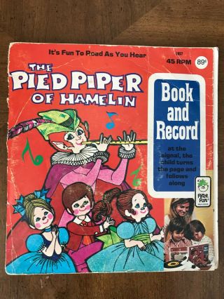 Vintage 1971 The Pied Piper Of Hamelin Book And Record 45 Rpm 1957 Peter Pan