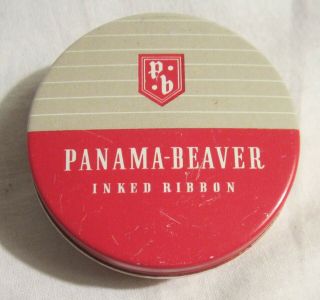 Vintage Panama Beaver Typewriter Ribbon & Tin - - Old Stock