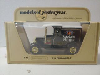 Captain Morgan Rum Matchbox Lesney Vintage Diecast Ford Model T Van Truck 1978 H