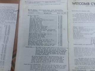 Witcomb Cycles Paperwork 5 Pages 1978