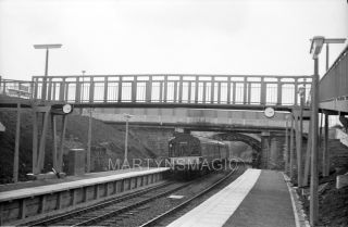 35mm Railway Negative Dmu Enters Pudsey Station 1960 