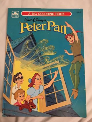 Vintage Walt Disney’s Peter Pan Golden Big Coloring Book (1989) Pre - Owned