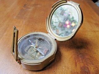 Vintage Solid Brass Nautical Ships Compass That Came Off Of A 50 