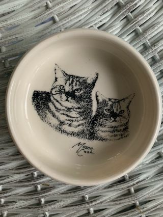Vintage Mason Cash Pottery Dish Cat Bowl Blue England