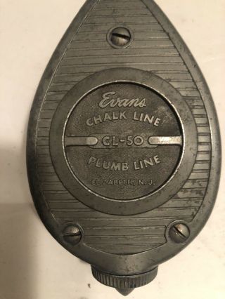 Vintage Evans Chalk Line Plumb Line Cl - 50,  Elizabeth,  Jersey