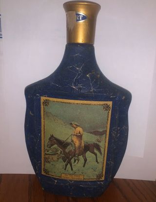 Vintage 1968 Jim Beam On The Trail Frederic Remington Decanters Empty Bottle