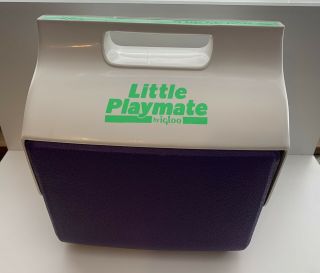 Vintage Igloo Little Playmate Purple Cooler Ice Chest Lime Green Logos