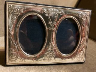 Vintage Sterling Silver Double Photo Picture Frame - Marked