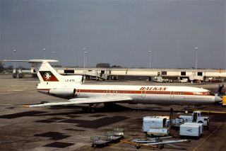 35mm Colour Slide Of Balkan Bulgarian Tupolev Tu - 154b - 2 Lz - Btr In 1980