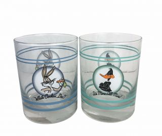 Vtg Looney Tunes Warner Bros Bugs Bunny & Daffy Duck 1994 Fiestaware Glass Rare