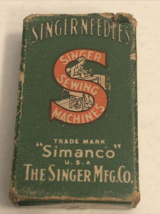 Vintage Singer Sewing Machine Needles Box