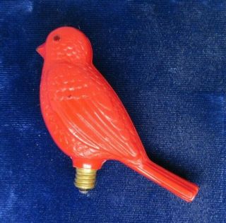 Vintage Red Cardinal Bird Hard Plastic Figural Christmas Light Bulb