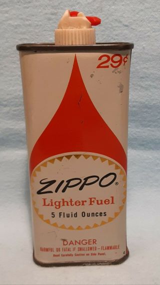 Vintage 29c Zippo Lighter Fuel 5 Fluid Oz Can Empty