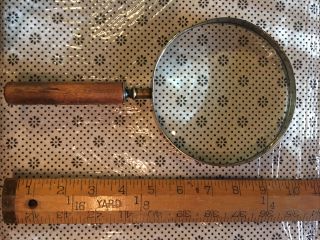 Vintage Antique B & L Opt.  Co.  Magnifying Glass Wood Handle - Bausch & Lomb