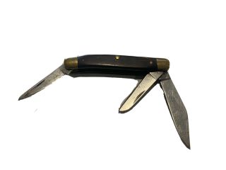 Vintage Sears Craftsman Aca Edge Rare 95203 Pocket Knife 3 Blade Vtg Wood Handle