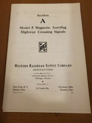 Western Rr Supply Company Model 5 Magnetic Autoflag Hiway Crossing Signals