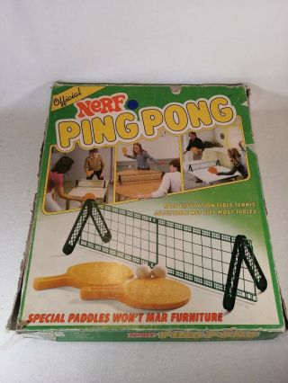 Vintage 1982 Official Nerf Ping Pong Set Complete