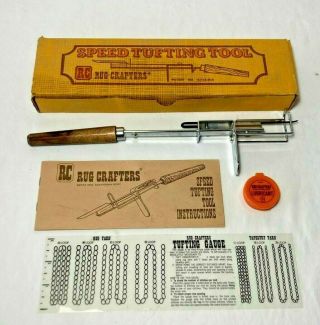 Vintage Rc Rug Crafters Speed Tufting Tool Lubricant & Gauge