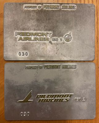 Piedmont Airlines Metal Ticket Validation Plates (2)