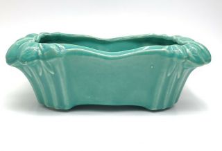 Vintage Mccoy Art Pottery Aqua Green Rectangular Planter Dish