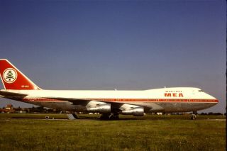 35mm Colour Slide of MEA Boeing 747 - 2B4B OD - AGJ in 1982 3