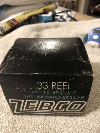 Vintage 33 Classic Zebco Fishing Reel.  1970’s With Box/papers