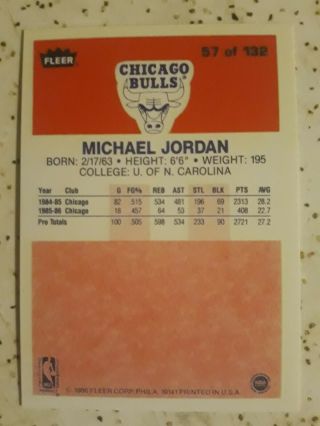 Michael Jordan - 1986 Fleer Rookie RC 57 - Gem 10?? Quality Reissue?? 2