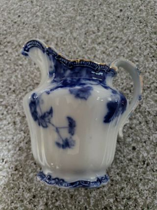 Antique Ridgeway Pottery Lonsdale Flow Blue Semi - Porcelain Pitcher