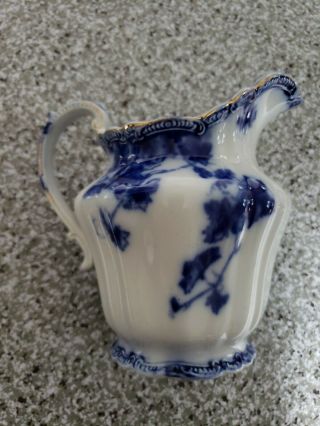 Antique Ridgeway Pottery Lonsdale Flow Blue Semi - Porcelain Pitcher 3