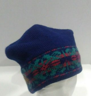 Vintage Merkley Headgear Blue Pink Red Green Wool Ski Hat Beanie Retro Unisex