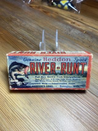 Vintage Fishing Lure Box Only Heddon River Runt 9400 Xrg