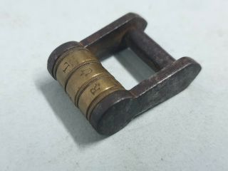 Antique Bronze And Iron Padlock With Secrecy Code (tio)