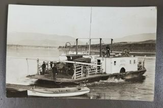 Antique Vtg Queen Of The Dalles Ferry Boat C.  1910s Real Photo Postcard Rppc