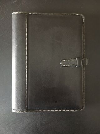 Vintage Coach Black Leather Business Portfolio Notebook Organizer Card Holder
