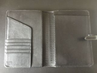 Vintage Coach Black Leather Business Portfolio Notebook Organizer Card Holder 3