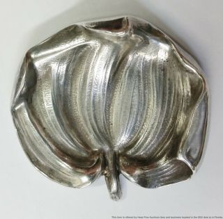Antique Art Nouveau Kerr & Co Leaf Sterling Silver Brooch Pin 925