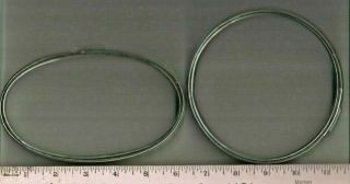 2 Vintage Metal 5” Round 6” Oval Cork Lined Spring Tension Embroidery Hoops